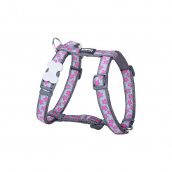 Dog harness Red Dingo STYLE HOT PINK ON COOL GRAY 36-54 cm 30-48 cm