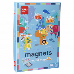 Magnetic game Apli World Map Multicolor