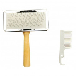 Dog Comb Trixie 2354 White Silver Wood