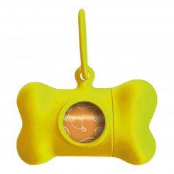 Pet Poop Bag Dispenser United Pets Bon Ton Neon Dog Yellow (8 x 4.2 x 5 cm)