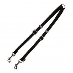 Connector for 2 dog leashes Gloria Black (1.6 x 35-56 cm) (1.6 x 35-56 cm)
