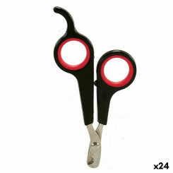 Nail clippers Black Red 6 x 0.5 x 11.5 cm Pets (24 Units)