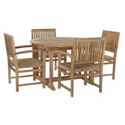 Table set with 4 chairs DKD Home Decor Green Teak (120 x 120 x 75 cm) (5 pcs)  