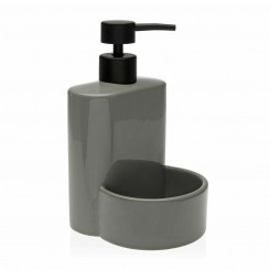 2-in-1 Soap Dispenser for the Kitchen Sink Versa Grey Ceramic ABS