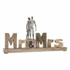 Декоративная фигурка DKD Home Decor Mr & Mrs, серебристый алюминий (51 x 7,5 x 28 см)