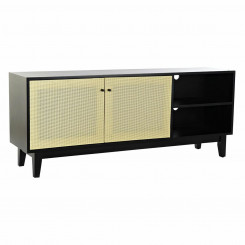 TV furniture DKD Home Decor Black Fir Rattan (160 x 65 x 38 cm)