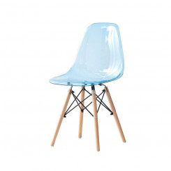 Обеденный стул DKD Home Decor Натуральная синяя ПВХ Береза (50 x 46 x 83,5 см)
