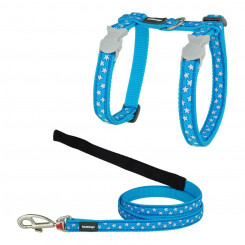 Cat Harness Red Dingo Style Turquoise Star White Strap