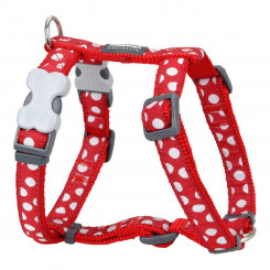 Шлейка для собаки Красная в стиле Динго Спортивная в белые пятна 37-61 см