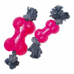 Жевательная игрушка для собак Gloria TPR Со шнурком Розовый Размер M (14 см)