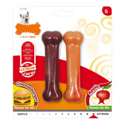 Dog chewing toy Nylabone Extreme Chew Twin Apple Cheese Hamburger Size S Nylon (2 pcs)