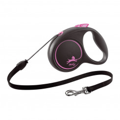 Поводок для собаки Flexi BLACK DESIGN 5 м розовый размер S
