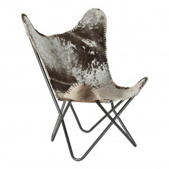 Кресло DKD Home Decor 8424001824403 Серый Кожа Белый Светло-коричневый Железо (70 x 70 x 90 cm)