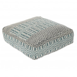 Cushion DKD Home Decor Floor Stripes Blue Polyester Cotton Mint Aluminium White Green (60 x 60 x 25 cm)