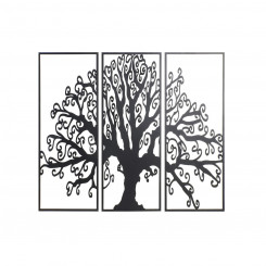Настенные украшения DKD Home Decor 3 шт. Черное дерево, металл (105 x 1,3 x 91 см)