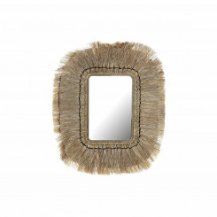 Настенное зеркало DKD Home Decor Кристалл Натуральный Джут (50 х 2 х 60 см)