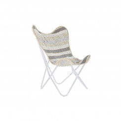 Garden chair DKD Home Decor Grey Cotton White Iron (74 x 65 x 90 cm)