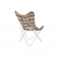 Garden chair DKD Home Decor Orange Cotton White Iron (74 x 65 x 90 cm)