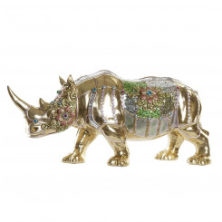 Декоративная фигурка DKD Home Decor Золотая смола Разноцветный носорог (55 x 17,5 x 25 см)