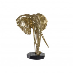 Decorative Figure DKD Home Decor Elephant Black Golden Metal Resin (60 x 36 x 73 cm)