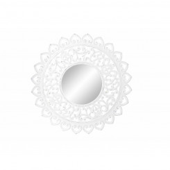Seinapeegel DKD Home Decor Crystal White Mandala MDF puidust ribadega (90 x 2,5 x 90 cm)
