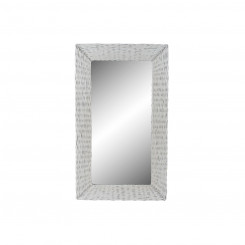 Wall mirror DKD Home Decor Crystal MDF White wicker Cottage (87 x 147 x 4 cm) (87 x 4 x 147 cm)
