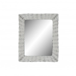 Wall mirror DKD Home Decor Crystal MDF White wicker Cottage (53 x 63 x 4 cm) (53,5 x 4 x 62,5 cm)