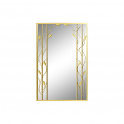 Настенное зеркало DKD Home Decor Mirror Золотой Металлический лист растения (60 х 2 х 90 см)