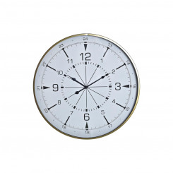 Настенные часы DKD Home Decor Кристалл Золотой Металл Белый Компас (60 x 3 x 60 см)
