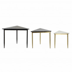 Набор из 3 маленьких столиков DKD Home Decor Черный Золотой Металл Белый Зеленый Мрамор Модерн (68 x 46,5 x 53 см) (3 шт.)