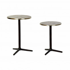 Set of 2 small tables DKD Home Decor Black Golden Aluminium (40 x 40 x 61 cm) (2 pcs)