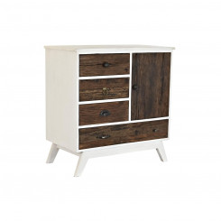 Chest of drawers DKD Home Decor Metal White Colonial Dark brown Mango wood (72 x 50 x 75 cm)