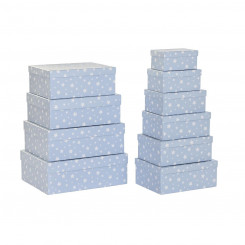 Set of Stackable Organising Boxes DKD Home Decor Stars Children's Cardboard