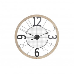Настенные часы DKD Home Decor Натуральный черный МДФ Утюг (70 x 4 x 70 см)