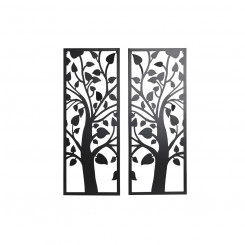Настенные украшения DKD Home Decor (2 шт.) Дерево Металл Шебби Шик (35 x 1,3 x 91 см)