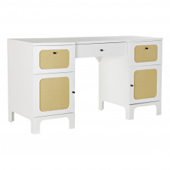 Письменный стол DKD Home Decor Fir White Rattan (140 x 50 x 76 см)
