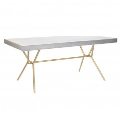 Dining Table DKD Home Decor Grey Golden White Brass Mango wood (180 x 90 x 76 cm)