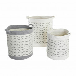 Basket set DKD Home Decor Grey Cotton (3 Pieces) (35 x 35 x 40 cm)