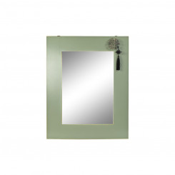 Настенное зеркало DKD Home Decor Пихта Натуральный Красный Металл Зеленый Восточный МДФ Дерево (70 x 2 x 90 см)