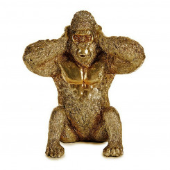 Decorative Figure Gorilla Golden Resin (10 x 18 x 17 cm)