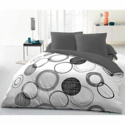 Комплект постельного белья HOME LINGE PASSION Белые круги Светло-серый (220 х 240 см)