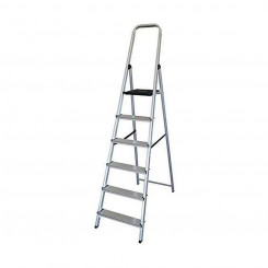 6-step folding ladder EDM Aluminium (48 x 10,5 x 193 cm)