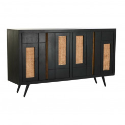 Sideboard DKD Home Decor Black Rattan Mango wood (160 x 40 x 90 cm)