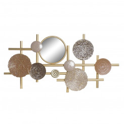 Seinakaunistused DKD Home Decor Mirror Beežid kuldsed metallist ringid (124,5 x 5,7 x 63,5 cm)