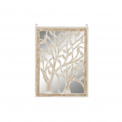 Настенное украшение DKD Home Decor Зеркало Дерево Белый МДФ Дерево (45 х 2,5 х 65 см)