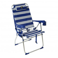 Складной стул с подголовником в сине-белую полоску