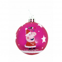 Рождественская игрушка Свинка Пеппа Уютный уголок Фуксия 6 шт. Пластик (Ø 8 см)