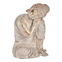 Декоративная садовая фигурка Будды, полирезин, белый/золотой (28,5 x 43,5 x 37 см)