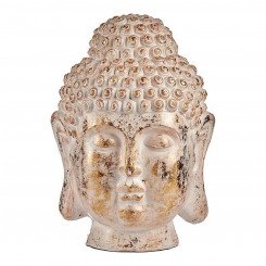 Dekoratiivne aiakuju Buddha pea valge/kuldne polüresiin (45,5 x 68 x 48 cm)