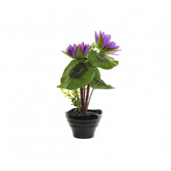 Plant pot DKD Home Decor Black Green PVC Cloth Lilac (22 x 18 x 34 cm)